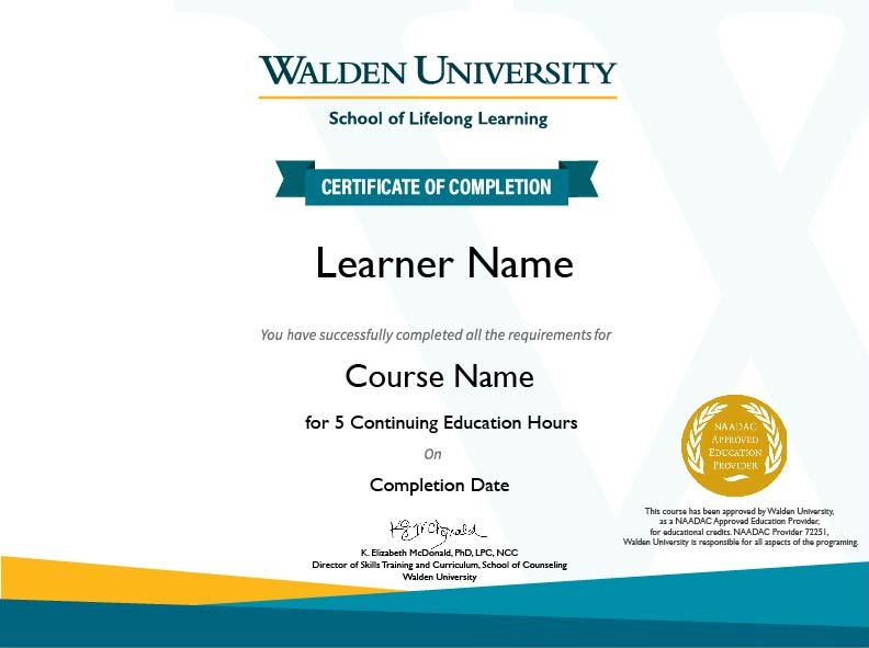 Certificate of Completion for Continuing Education Certificate of Completion for Continuing Education