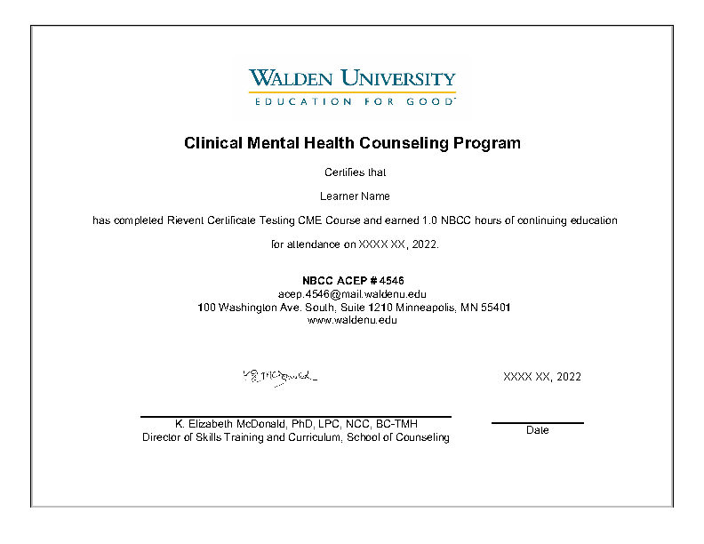 NBCC Certificate