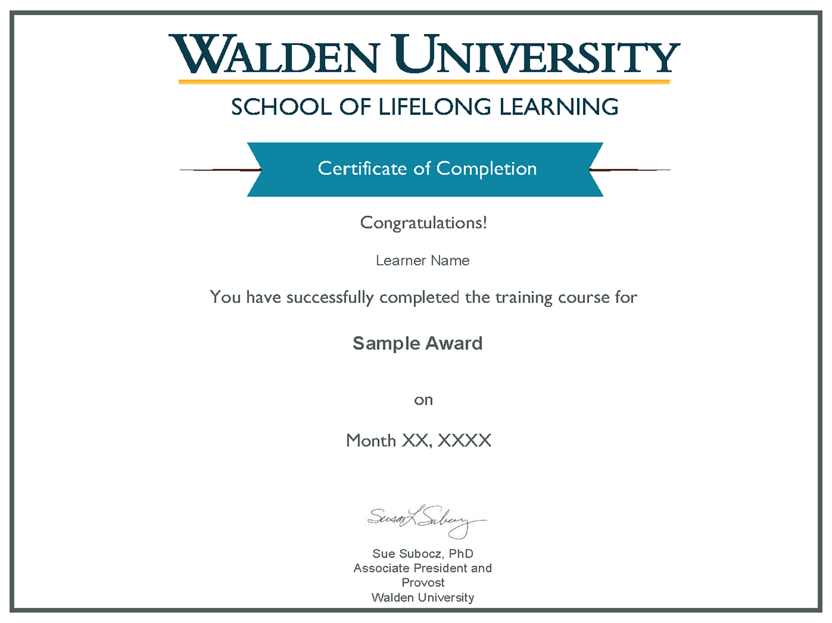 Certificate Certificate of Completion