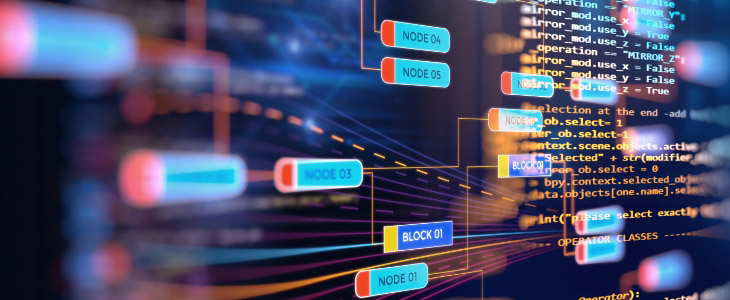 computer screen showing grid and code